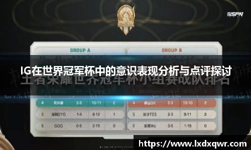 IG在世界冠军杯中的意识表现分析与点评探讨